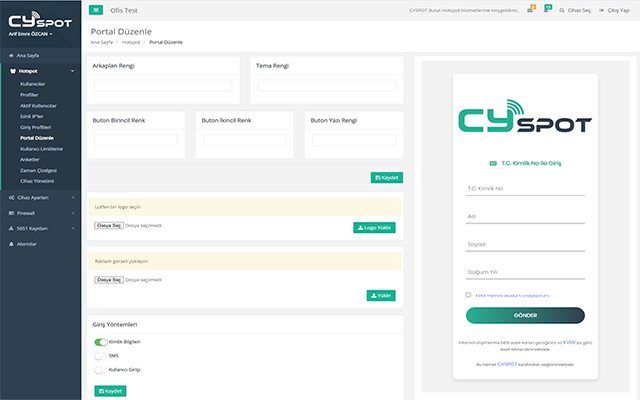 hotspot portal düzenleme